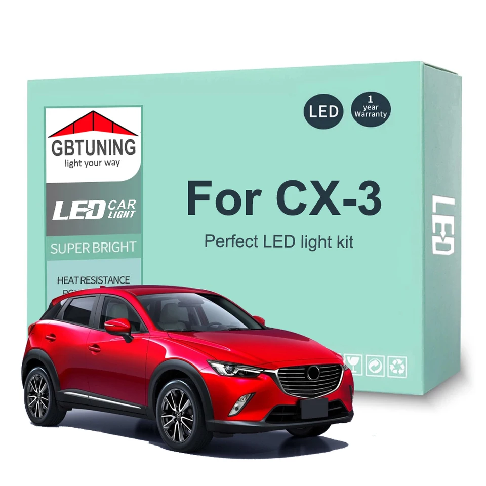 10Pcs LED Interior Lights for Mazda CX-3 2015-2021