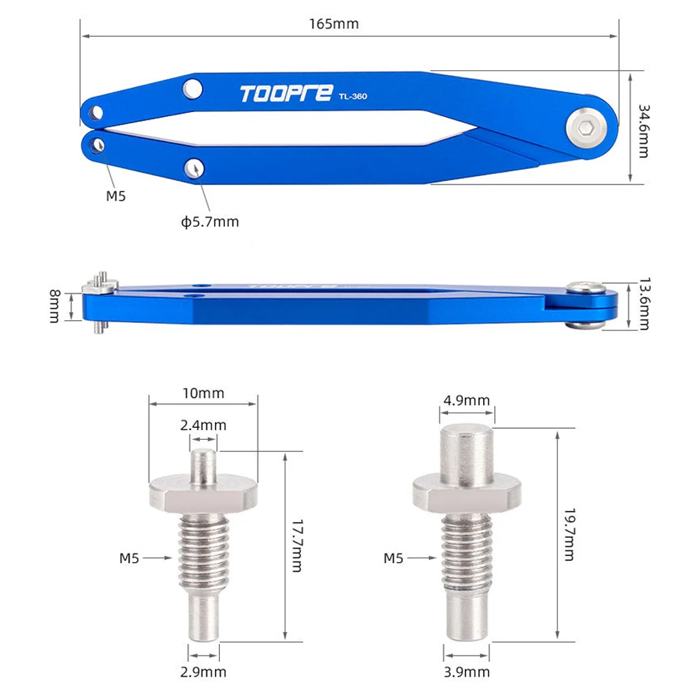 TOOPRE Bike Crank Arms Cap Pin Spanner Adjustable Tool Bicycle Hub Bottom Bracket Freewheel Pin Wrench For NX/GX DUB/FSA/XX/X01