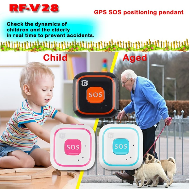 REACHFAR RF-V28 Two Way Calls SOS Fall Alarm Kids GPS Mini Locator 2G GSM Real Time Tracking Handheld Tracker