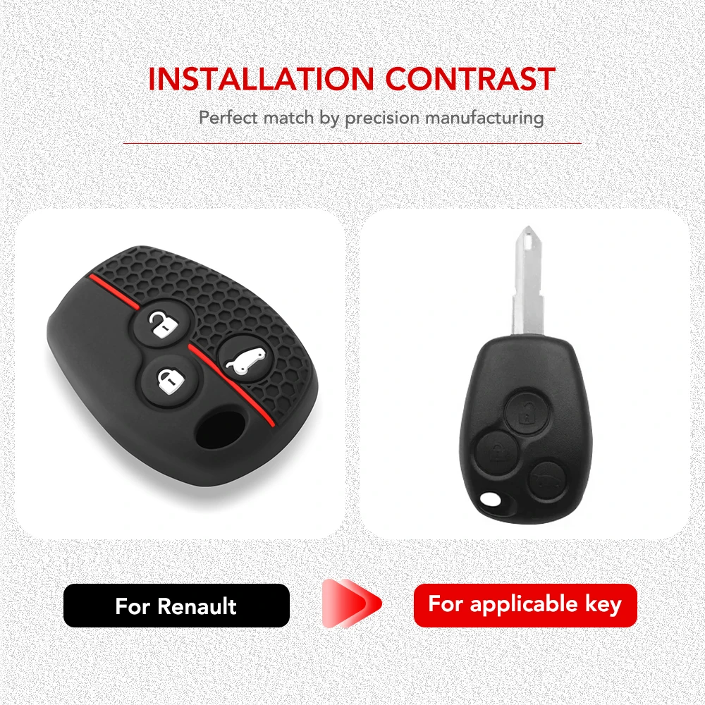 Silicone 2/3 Buttons Car Remote Key Case Cover Shell Fob For Renault Clio Trafic Twingo Kangoo Master Modus Dacia Duster Sandero