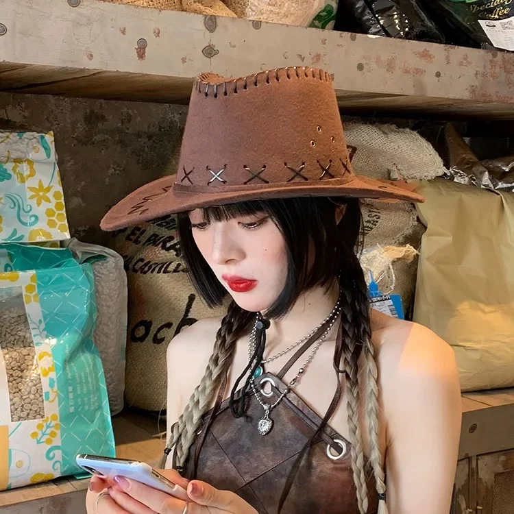 

Western Cowboy Hats for Women & Men, Summer Hat, Parent-Child Stage Performance Cowboy Caps, Trendy Kids Cowboy Hats