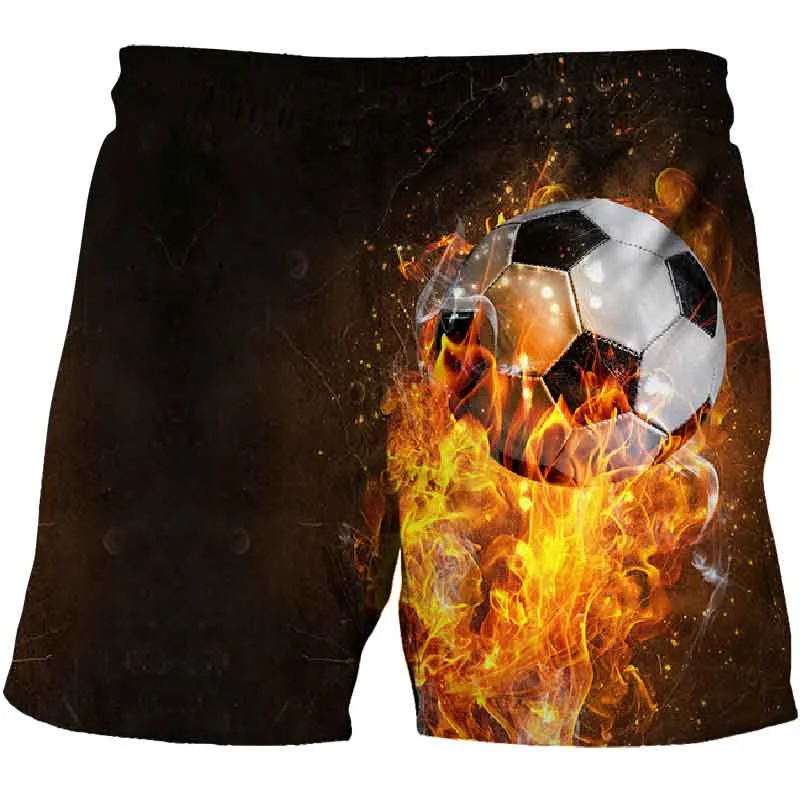 Football Soccer Graphic Beach Shorts Pants Men 3D Print Surf Board Shorts Summer Pop Hawaii Swimsuit Swim Trunks Cool Ice Shorts