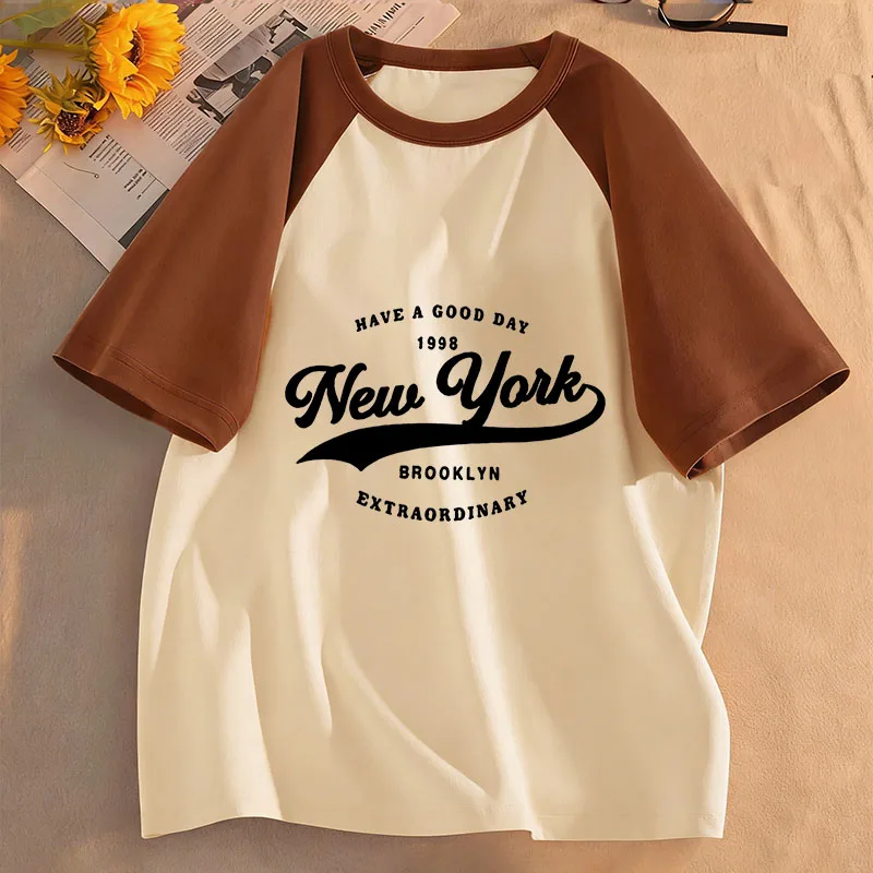 Brooklyn New York Retro T-Shirt Printed T Shirt Girls' Summer Clothes Short Sleeve Tops Cute Clothing Casual Tee - view 3