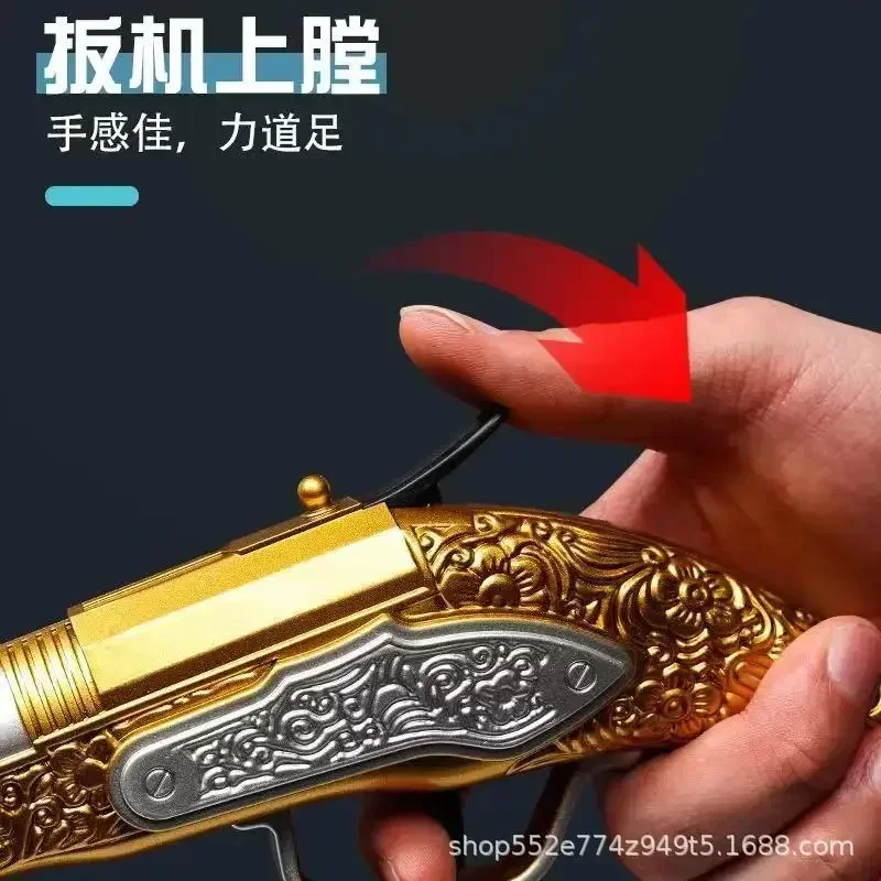 EVA Kinderspeelgoed Klein pistool Simulatie Caribisch Launcheable Piratenpistool Klein linkerwiel Zacht kogelpistool