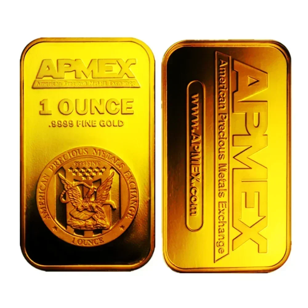 1 أوقية APMEX شريط ذهبي عالي الجودة مطلي بالذهب Apmex Bullion شريط فضي غير مغناطيسي رائج البيع هدية الأعمال القابلة للجمع