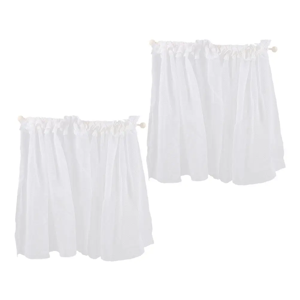 

2Pcs Miniature Lace Window Curtains Elegant Mini Window Drapes DIY Accessories for Tiny House Decoration Scene Prop