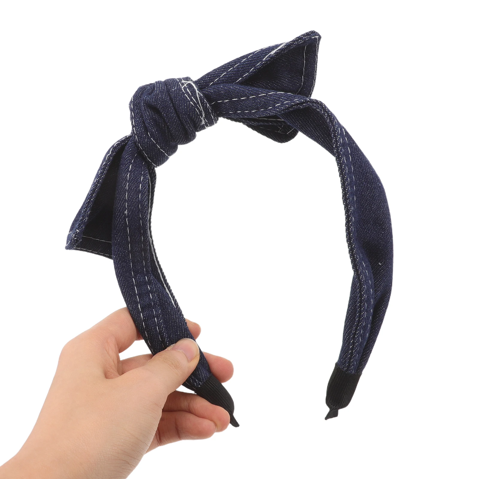 

2Pcs Denim Bowknot Headband Wide Elegant Women Headbands Girls Bow Hair Hoop Comfortable Allday Wear Stylish Accessory