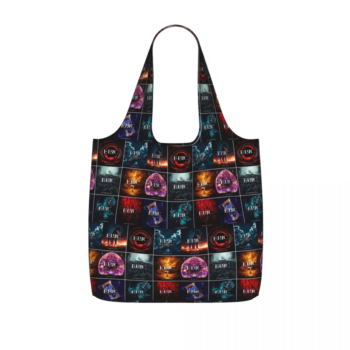 Epic The Musical Saga Covers Shopping Tote Bag Canvas Large Capacity Shoulder Bags Shopper Grocery Handbag for Women