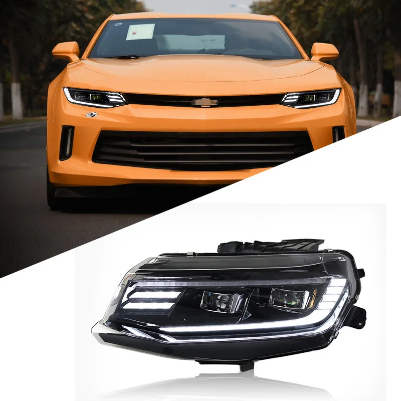 

Подходит для фары Camaro 16-20 в сборе, модифицированные светодиодные дневные ходовые огни Bumblebee, фара указателя поворота для ходовой воды