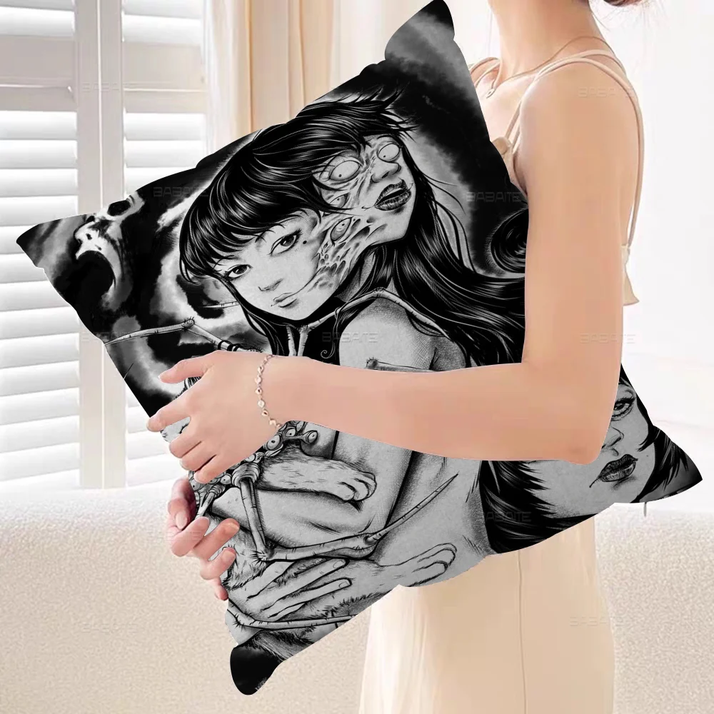 Junji Ito Horror Stitch Lucky Dragon Pillow Cover Sofa Cushion Cover Home Room Decoration Children Gift