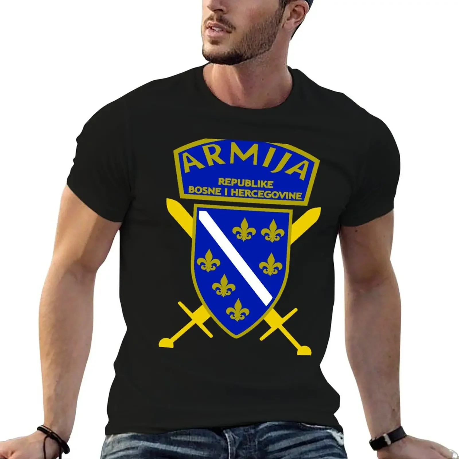 

Armija Bosna i Herzegovina BiH Bosnia Version 2 T-Shirt anime t shirts shirts graphic t shirts for men cotton