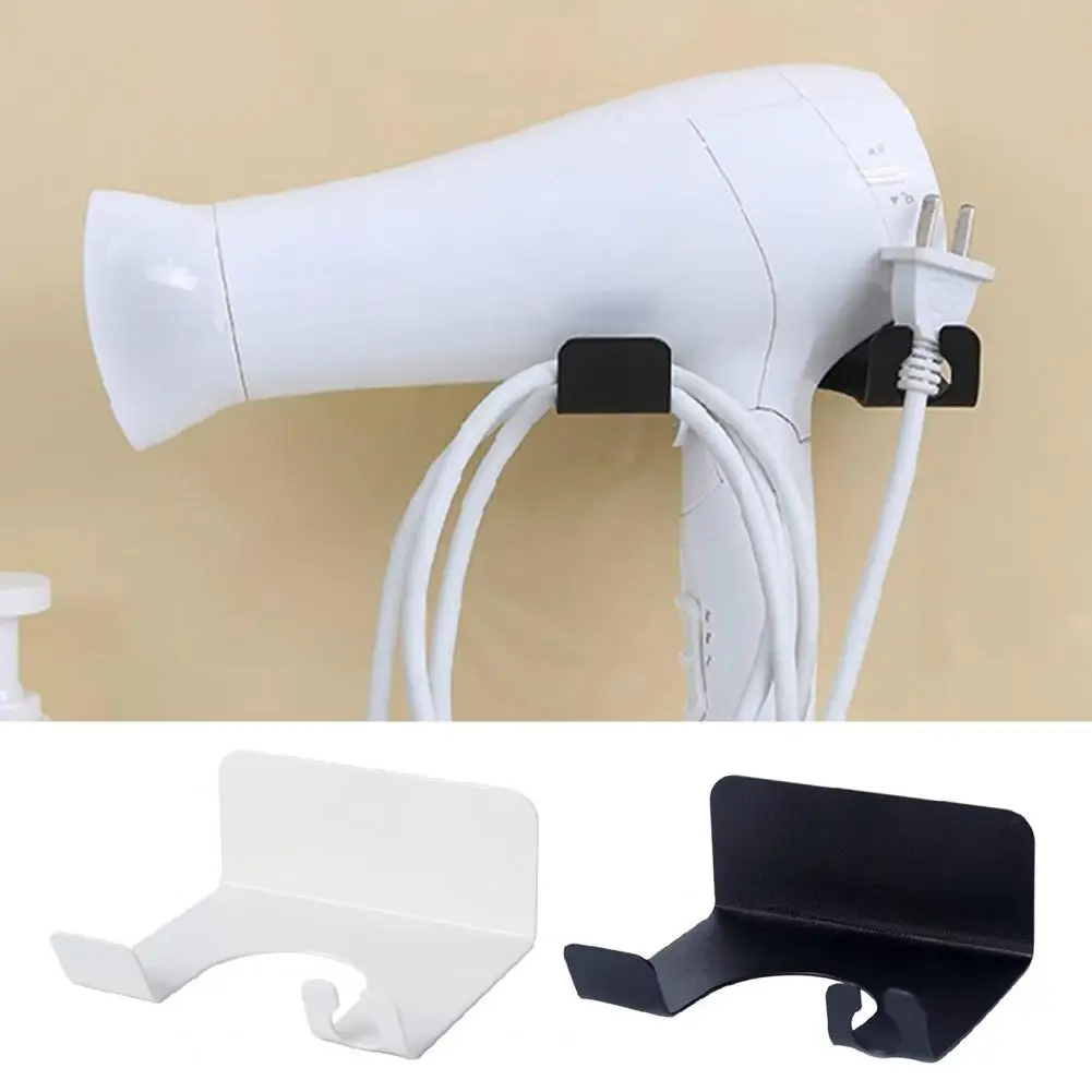 Wall Mounted Hair Dryer Holder Hair Dryer Organizer Universal No Drilling Needed Simple Installation Blow Dryer Support Holder