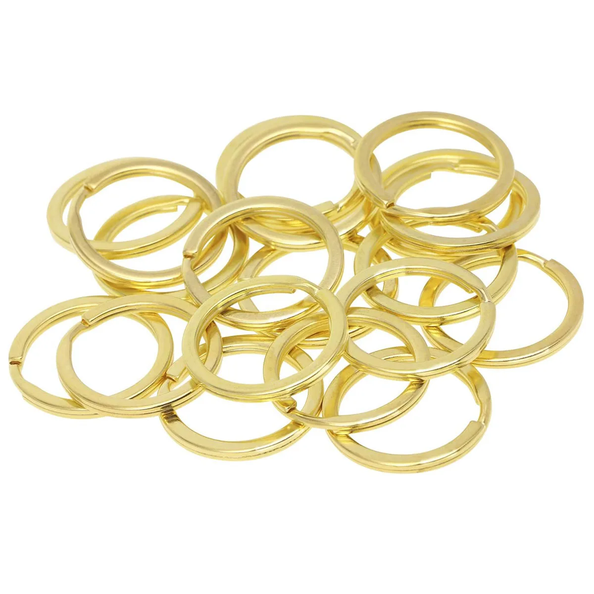 30/50 stuks metalen ronde open split-sleutelringen, geschikt voor hondenhangers, kantoorkoordjes, sleutelhangeraccessoires, doe-het-zelf handgemaakte ambachten, geschenken