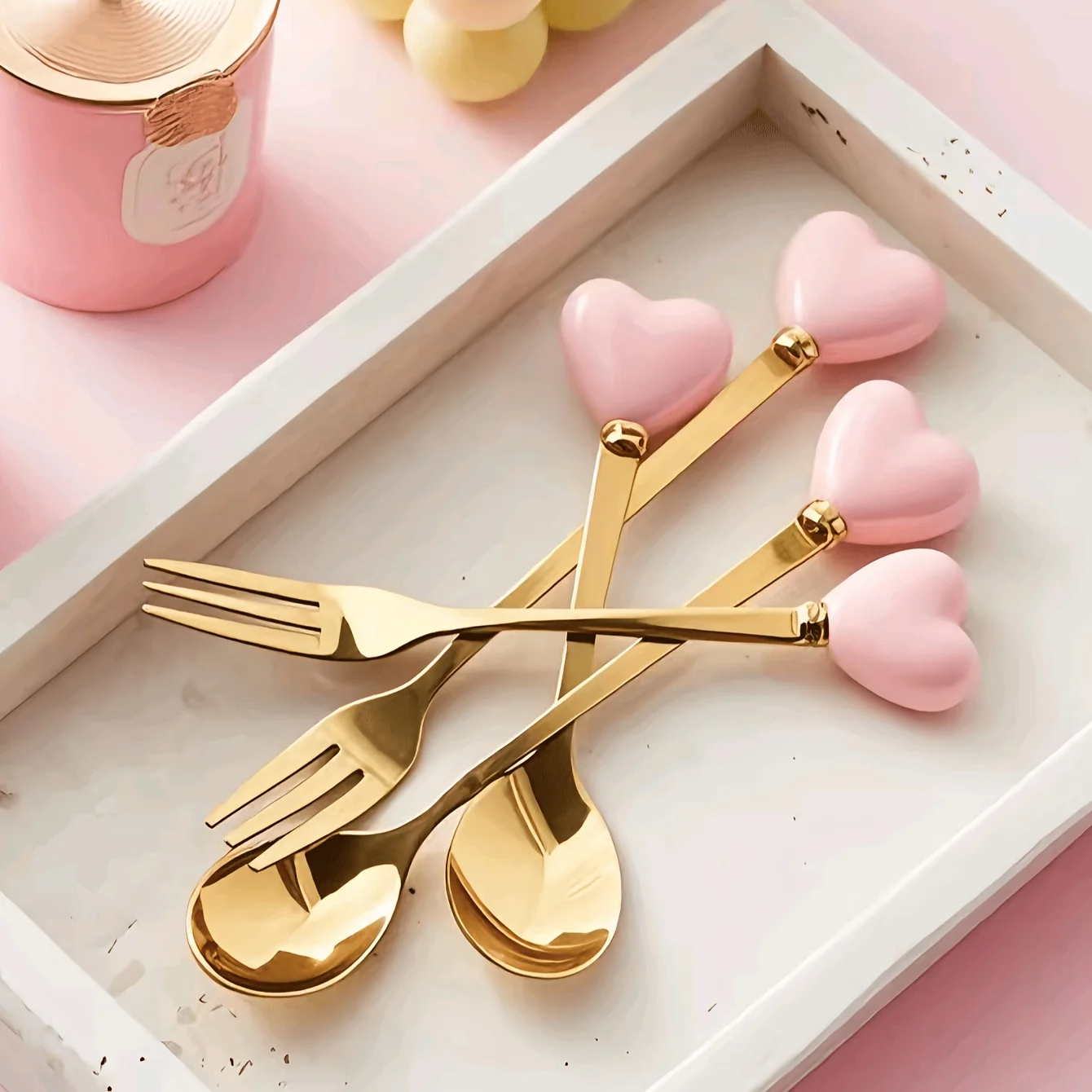 Set of 2/4 Luxury Stainless Steel Forks And Spoons - Stylish Cutlery Ideal for Afternoon Tea Weddings Cafes And a Wonderful Gift