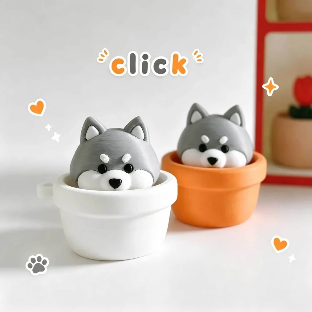 3D Printed Keycap Clicker Pendant Key Ring Button Press Keyboard Fidgets Keychain Dog Funny Fidget Clicker Keychain Bag Charm