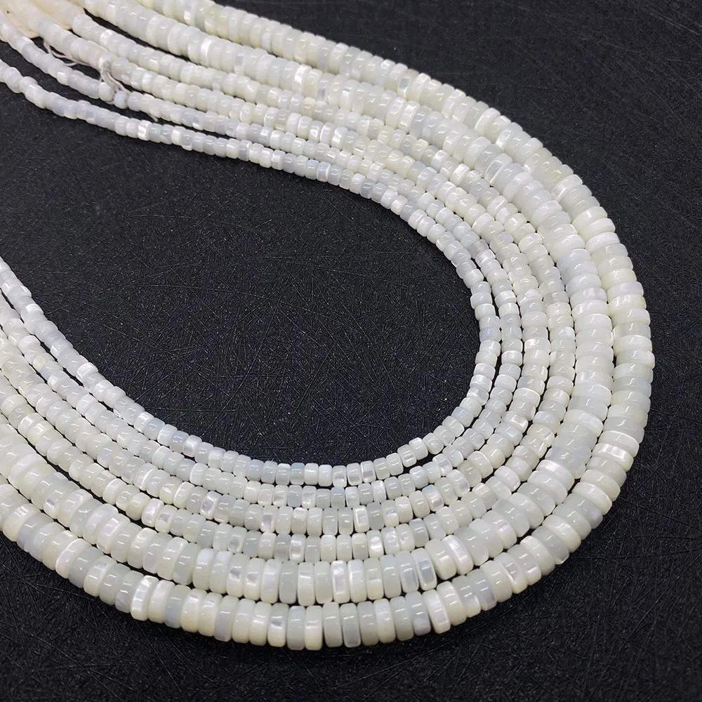 2x3mm Natural Shell Beads Cylindrical Mother of Pearl Shell Loose Spacer Beads for Making Jewelry Bracelet Accessories Wholesale