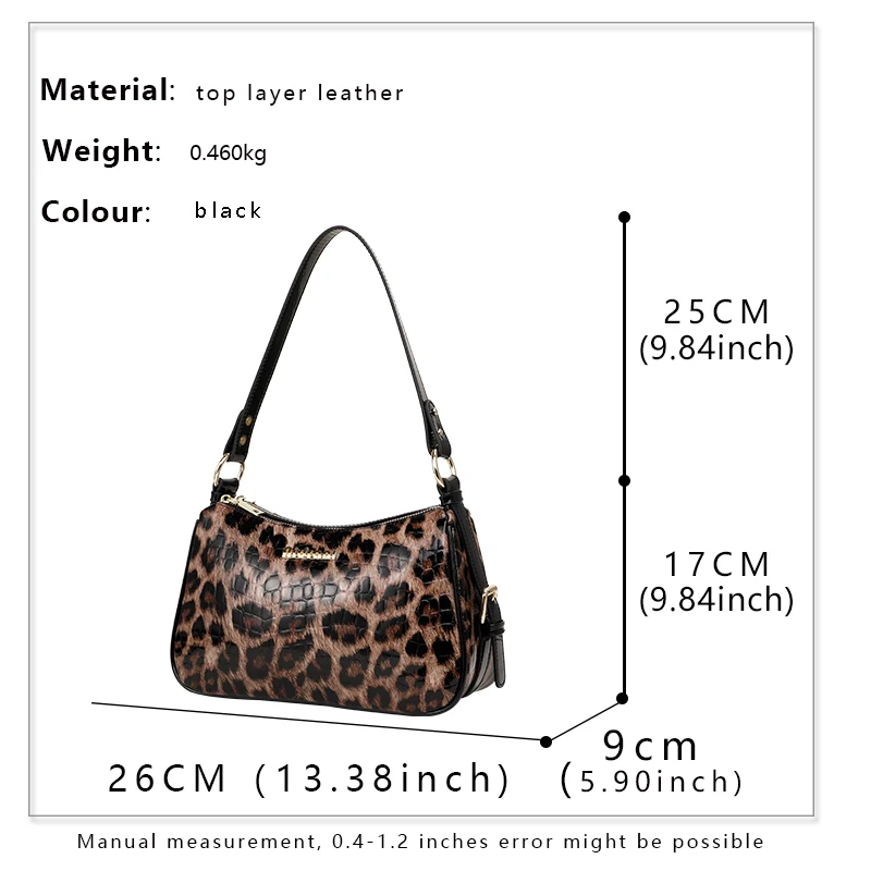 Leopard Print Bag 2024 New lady Bag famous brand shoulder messenger bag genuine leather handbag luxury handbag women