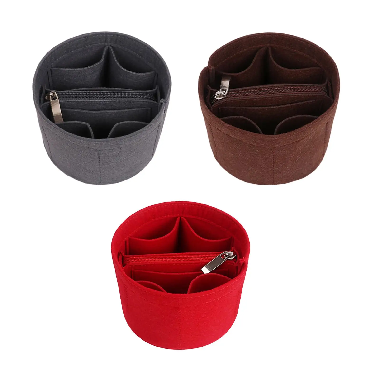 Bucket Bag Liner Fashion Handbag Liner with Compartments Round Cosmetic Cases Cloth Pokect Material Luggage Mutifunctional