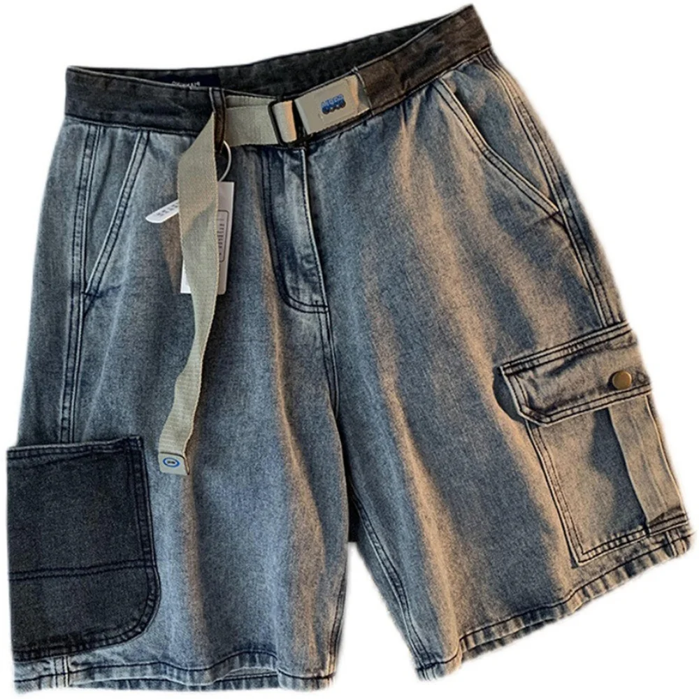 Herren-Denim-Freizeitshorts 2025, Werkzeug-Stil, All-Match-Trend-Jeans, Sommer-Damen-Halb-Denim-Hosen, Unisex, Cargo-Streetwear
