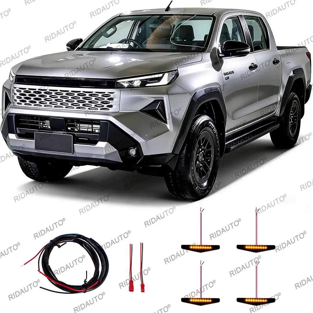 Nachrüstbare DIY LED-Lkw-Leuchten in Amber, Gelb und Weiß für Hilux Travo 2026 OverLand, Signal-LED-Tagfahrlicht, modifiziertes Kühlergrilllicht – Detail 1