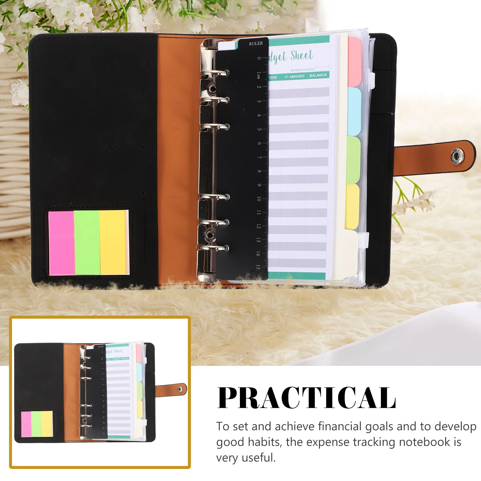 Binder Ledger Practical Budget Planner Cash for Budgeting Savings Expense Tracking Notepad Papers Notebook Money Recording