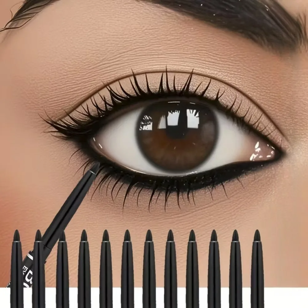 3-Pack Waterproof and Sweat-Proof Black Eyeliner Pens - Long-Lasting and Non-Drying, Specially Designed for Bold Eye Makeup