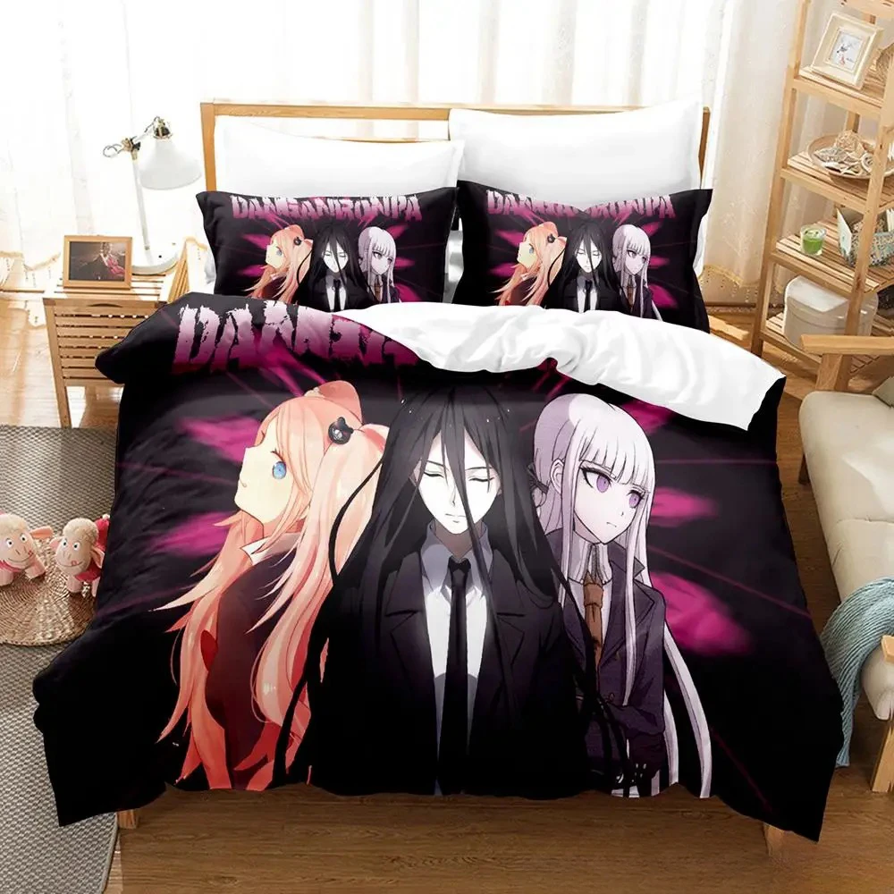 Novo danganronpa v3 conjunto de cama único gêmeo completo queen king size conjunto adulto criança quarto capa edredão conjuntos 3d impressão anime cama