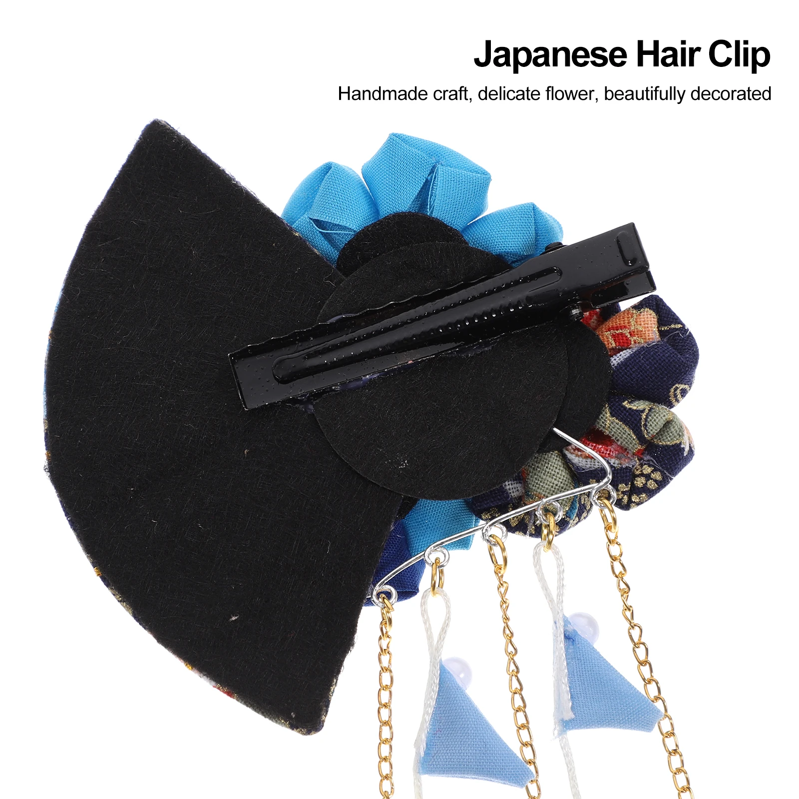 

1Pc Attractive Japanese Style Hairpin Blue Tassel Bridal Headdress Wedding Decorative Flower Hair Clips For Women Girls