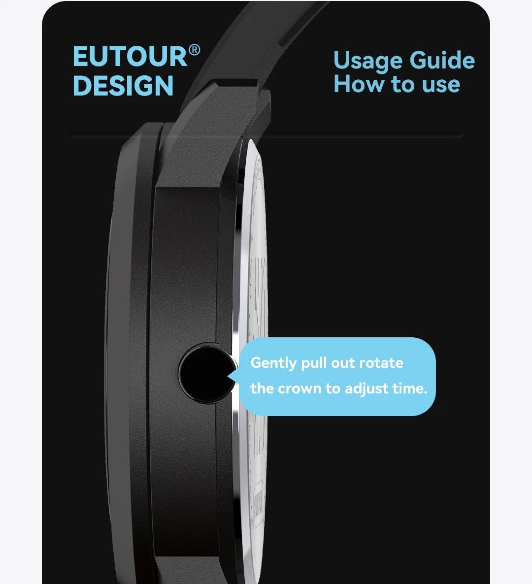 EUTOUR Standard Quality Magnet Watch Classic 5 ATM Water Proof E024 Upgrade Edition