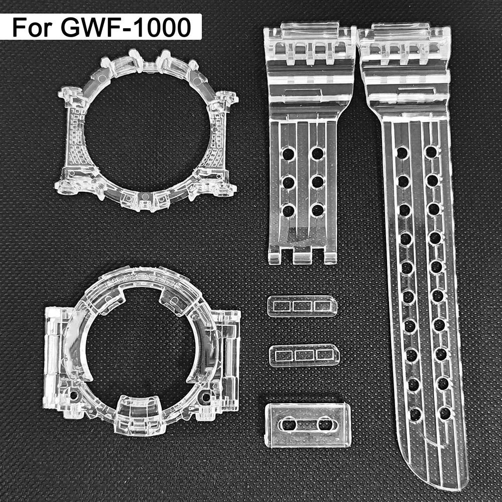 

gwf1000 for GWF-1000 Strap Rubber Watchband Ice Red Black Transparent Silicone Watch Bands GWF1000 Case Cover Sport Watchbands