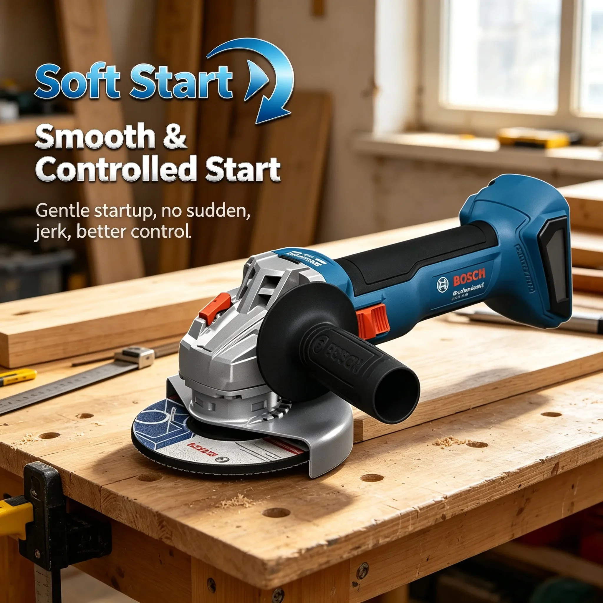 Bosch Professional GWS 18V-8 Cordless Angle Grinder, Dependable Power for Multi-scene Cutting & Sanding