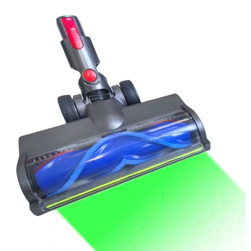 AB33-For Dyson V7 V8 V10 V11 V15 Vacuum Attachments With Green LED Lights V Shape Bristle Soft Roller Brush Floor Head Kit