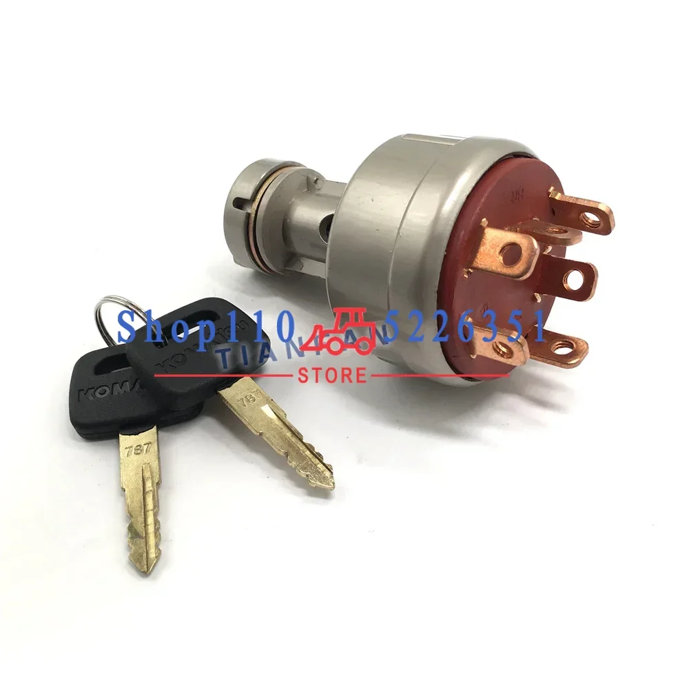 Excavator Parts For Komatsu PC60 120 200 220-5 6 7 Start Electric Door Lock Ignition Switch Key Head