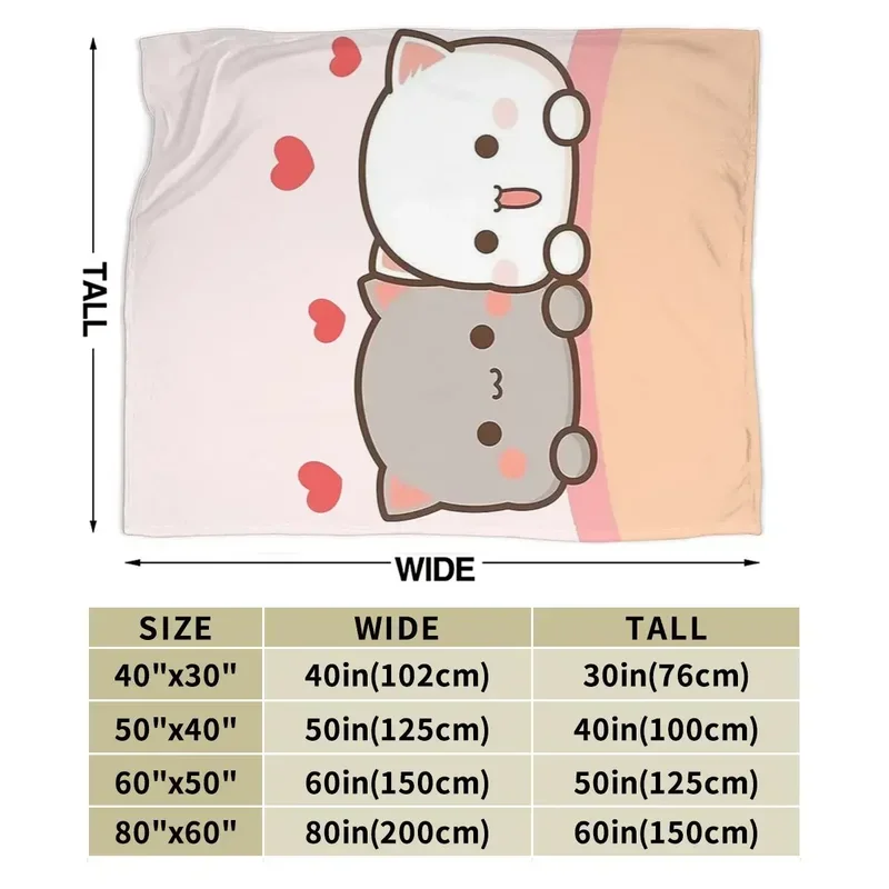 Throw away blanket peach and Goma Mochi cat blanket soft bedspread warm plush blanket bed living room picnic travel home sofa