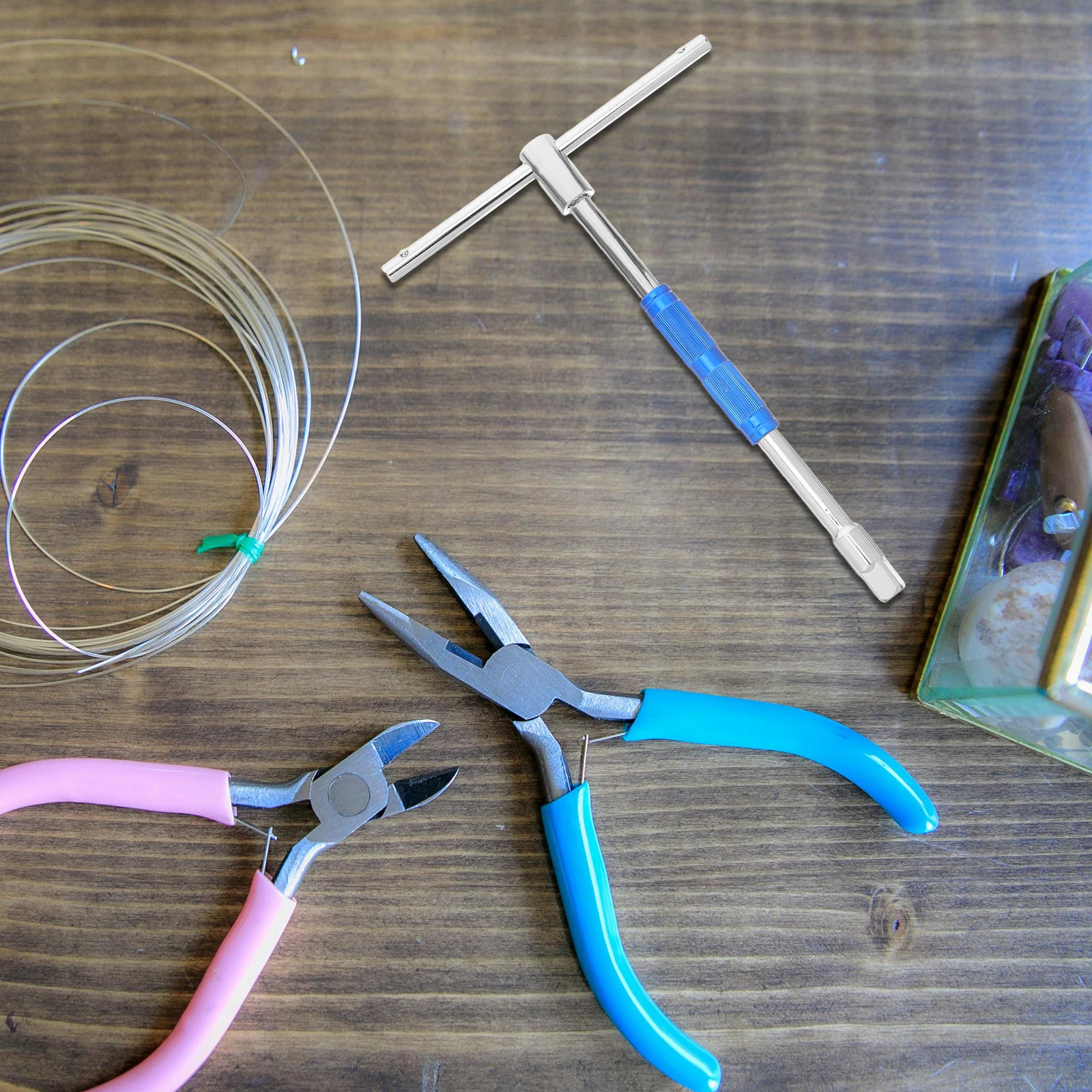 

T Handle Ratchet Adjustable Metal Hex Key Wrench Hexagonal Socket Wrench Car Motorcycle Electric Vehicle Repair Tool