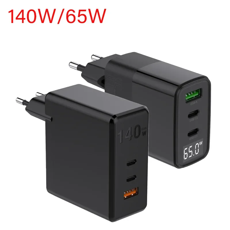 PD3.1 140W Fast Charger Triple Port 2C+1A US/EU/UK Plug PPS Flash Gallium Nitride Charger  High Power Fast Charger