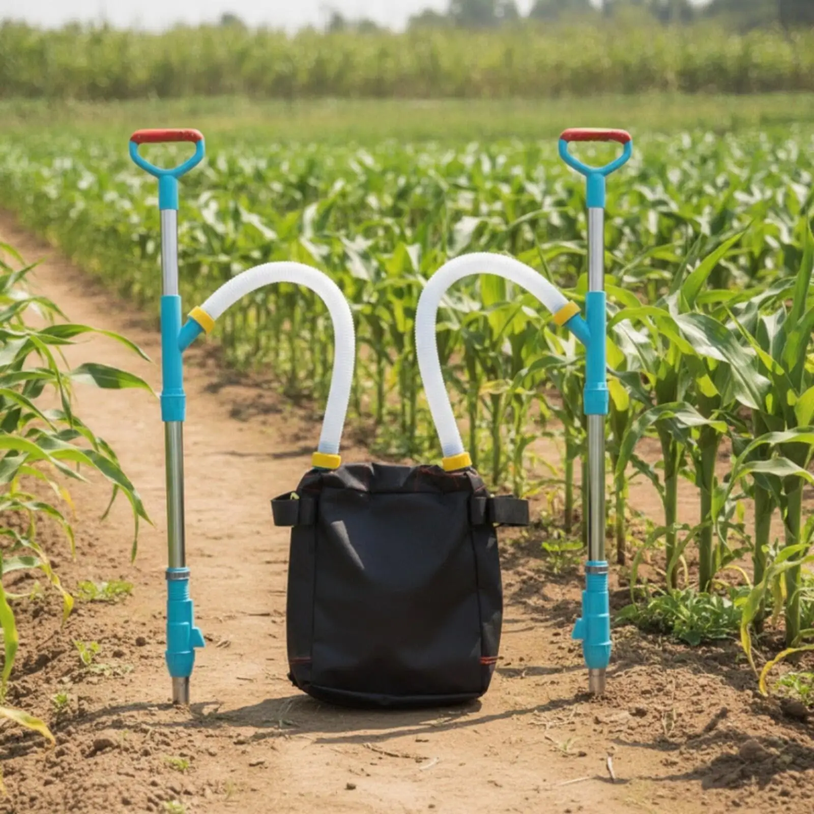 Soil Nutrient Applicator for Plants Stainless Steel Shaft Garden Feeder Tool with Side Inlet for Targeted Crop Fertilizing