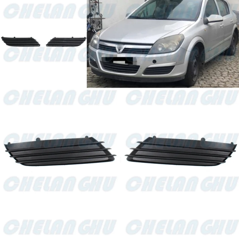 

For OPEL ASTRA H 2004 2005 2006 2007 1 Pair Front Fog Lights Lamp Grille Cover Without Holes Car accessories 1400307 1400308