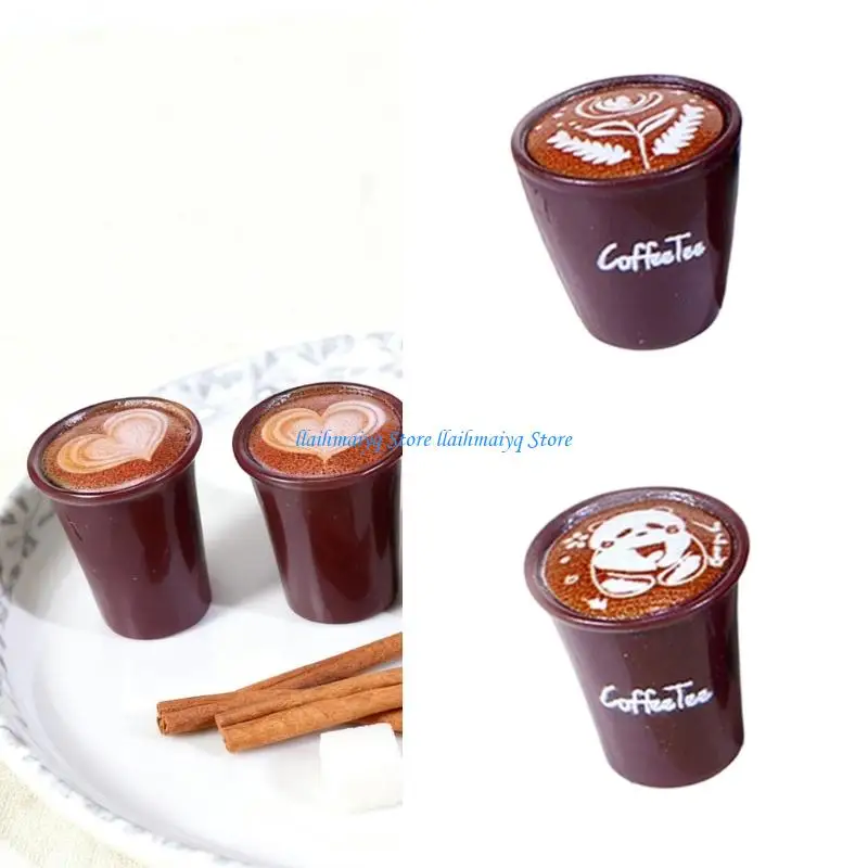 573B Handcraft Resin Coffee Cup Model With Latte Detailing Display Piece For Artistics Collectors
