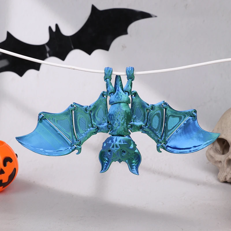 3D Printing Integrated Bat Body Joints Allow For Free Movement Of Desktop Halloween Decorations