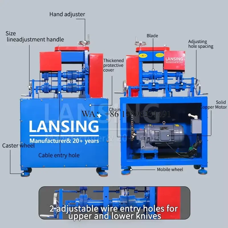 Wmwmnu H120-3 Dual-Blade Stripper for High-Voltage Cables 5-120mm Adjustable CE Certified Powerful Wire Peeling Equipment