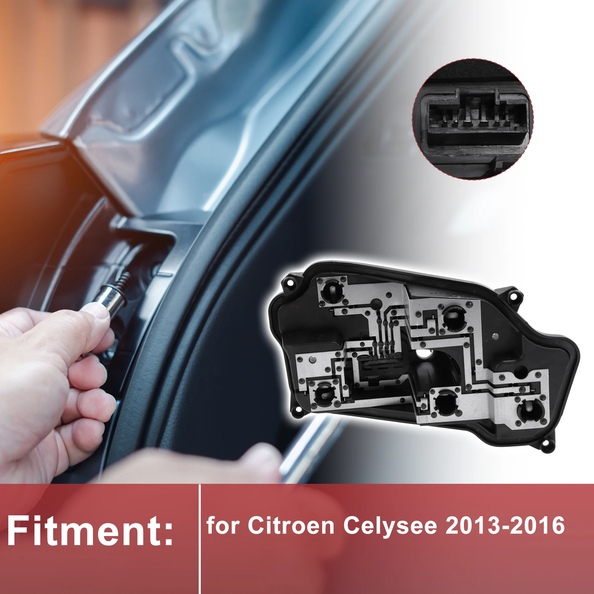 

X Autohaux 1 шт. левый разъем заднего фонаря для Citroen Celysee 2013-2016, разъем лампы