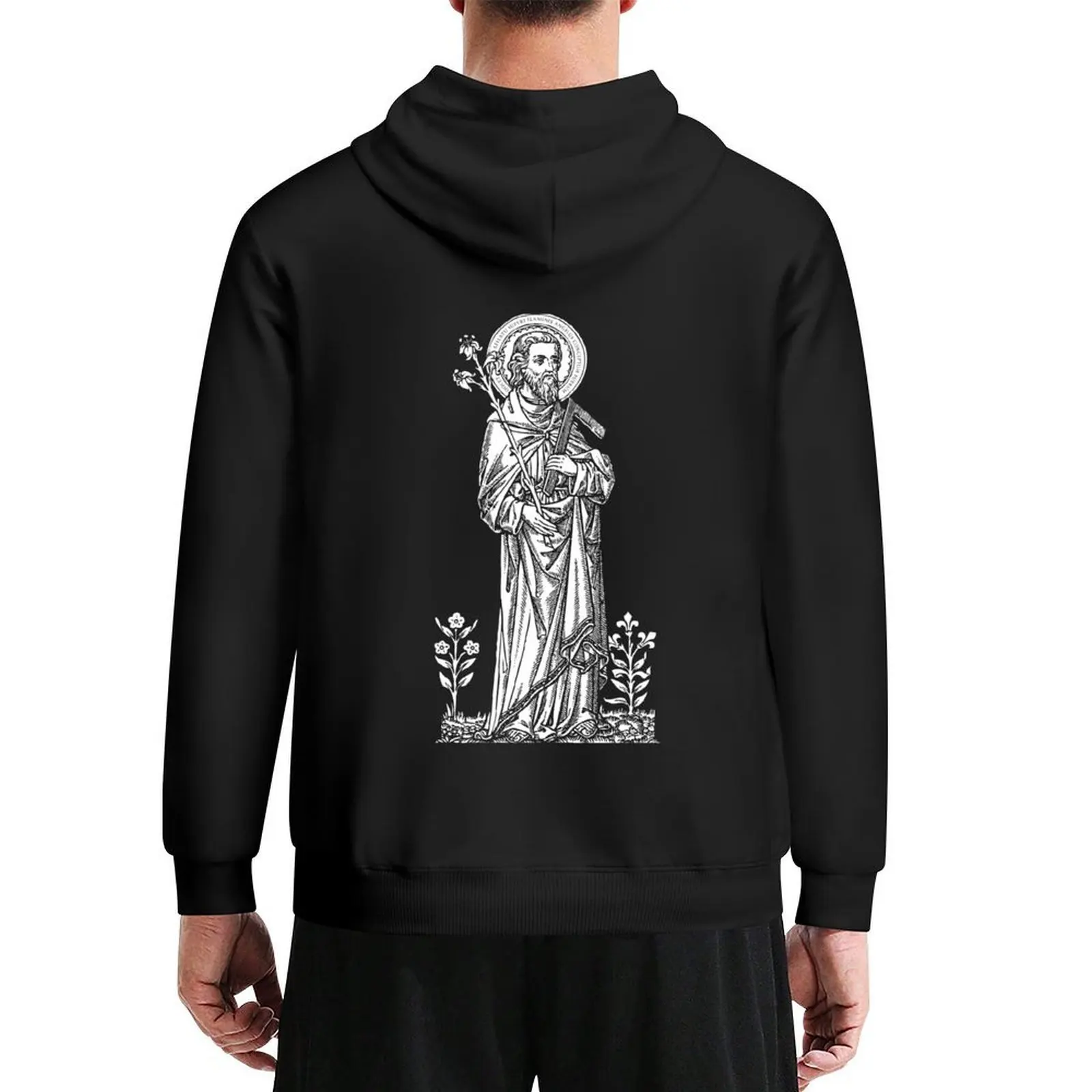 

St. Joseph - blue bkg Hoodie anime clothing men's sweat-shirt men wear men clothing mens hoodies