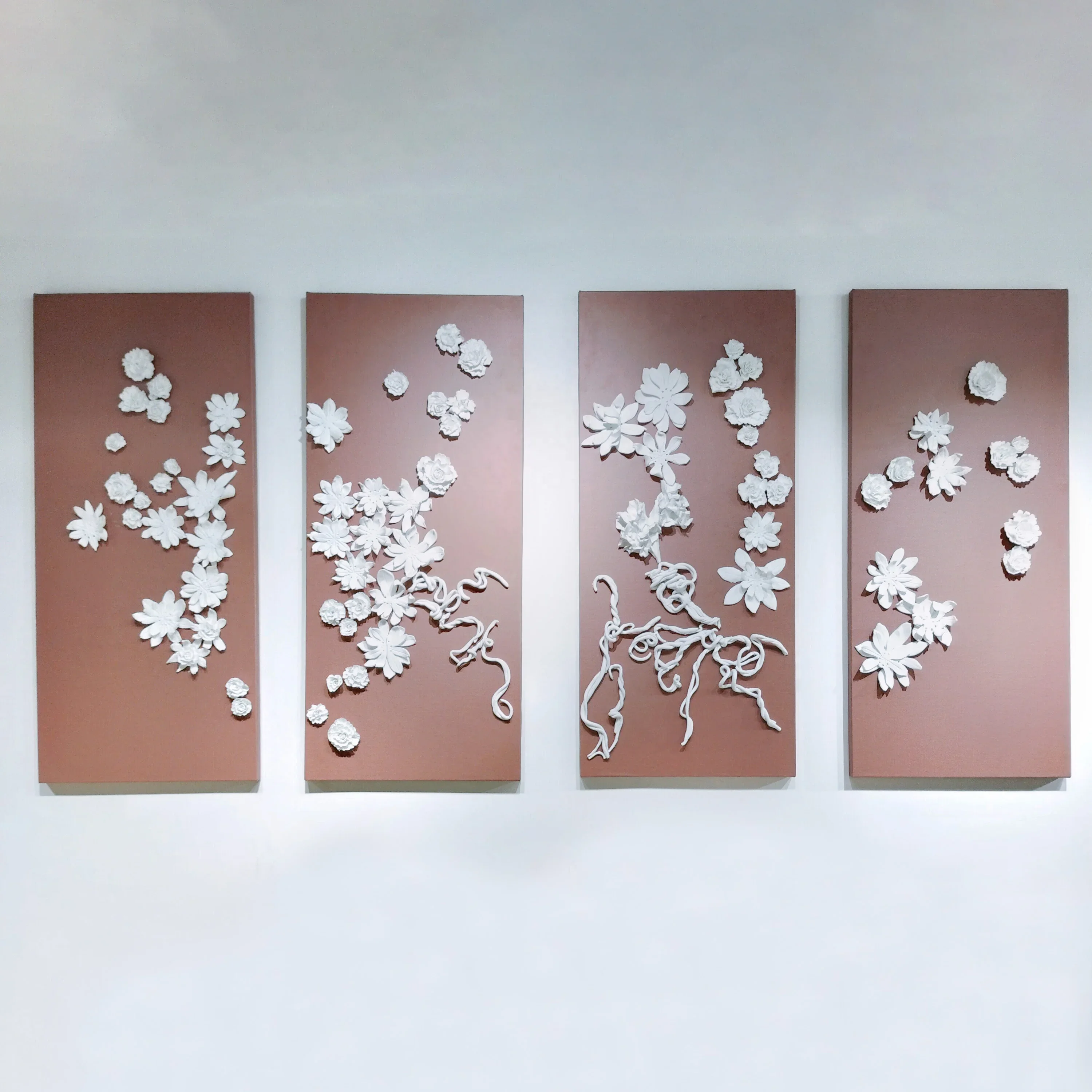 YYHC-3D Flower Handmade Wall Hanging Crafts Art Home Hotel Wedding Ceramic Wall Decoration