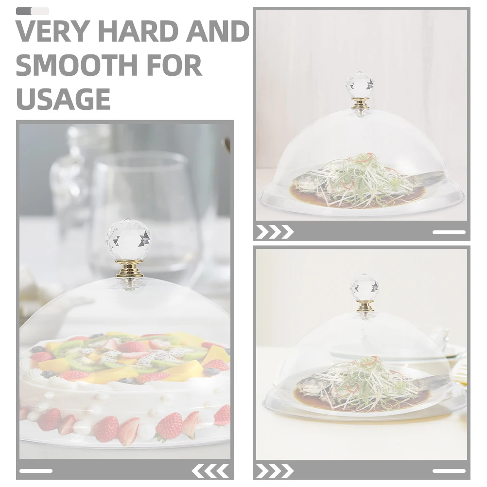 

Fresh Food Cover Cake Dome 31cm Clear Transparent PC Protective Lid for Dessert Tray Fruit Plate Buffet Snack Covers Stable