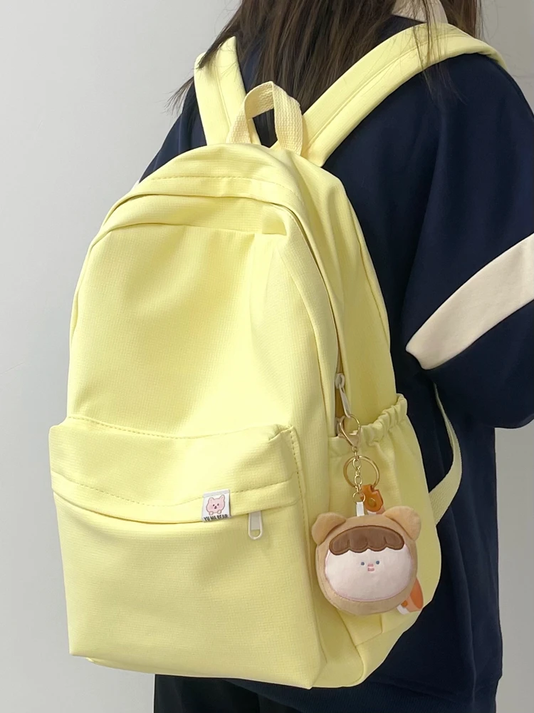 Cute Yellow School Bapa for Middle And High School Girls College Students Dual oulder Bag Korean Sle Commuter Sle
