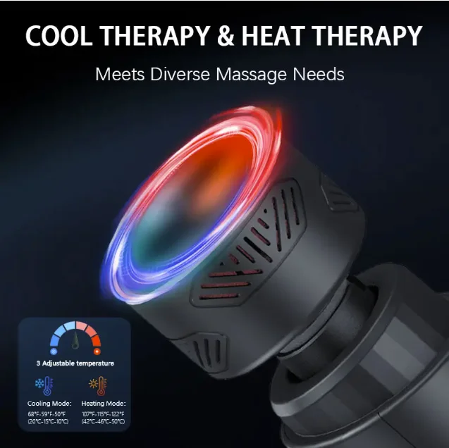 Handheld Massage Gun with Heat and Cold Therapy Massager Gun Deep Tissue  Professional Electric Back Massager for Athletes