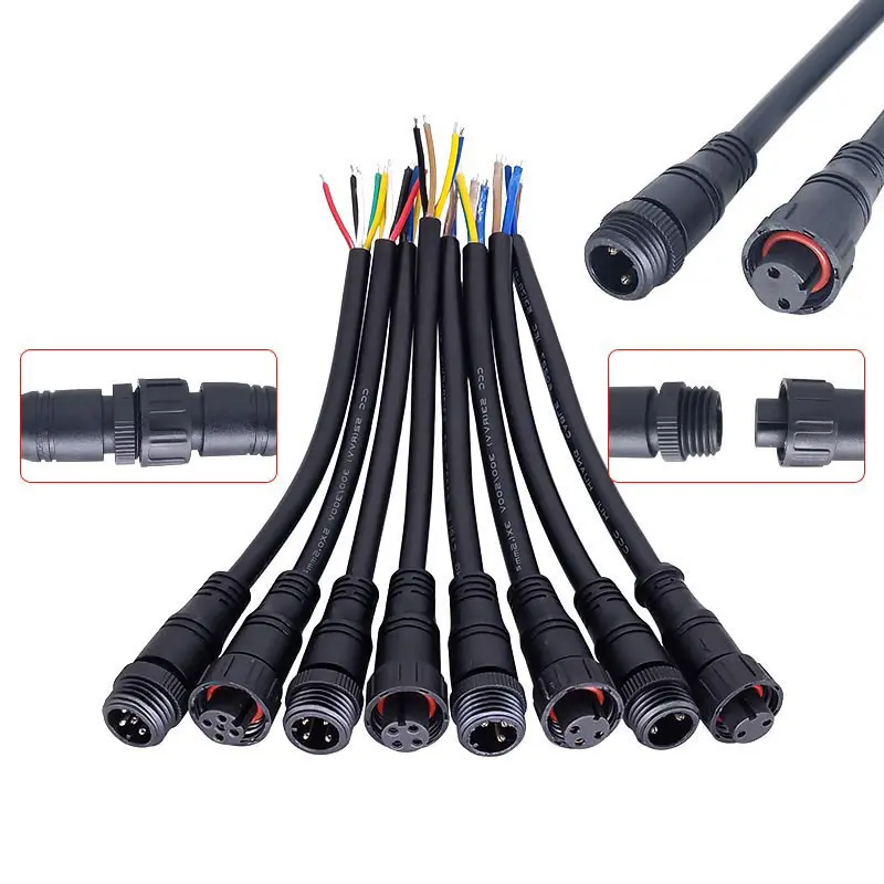 

M16 Waterproof Connector 2pin Male Female Docking Plug LED Cable Connector 3-5pin Light Sensor Terminal Car Quick Docking IP67