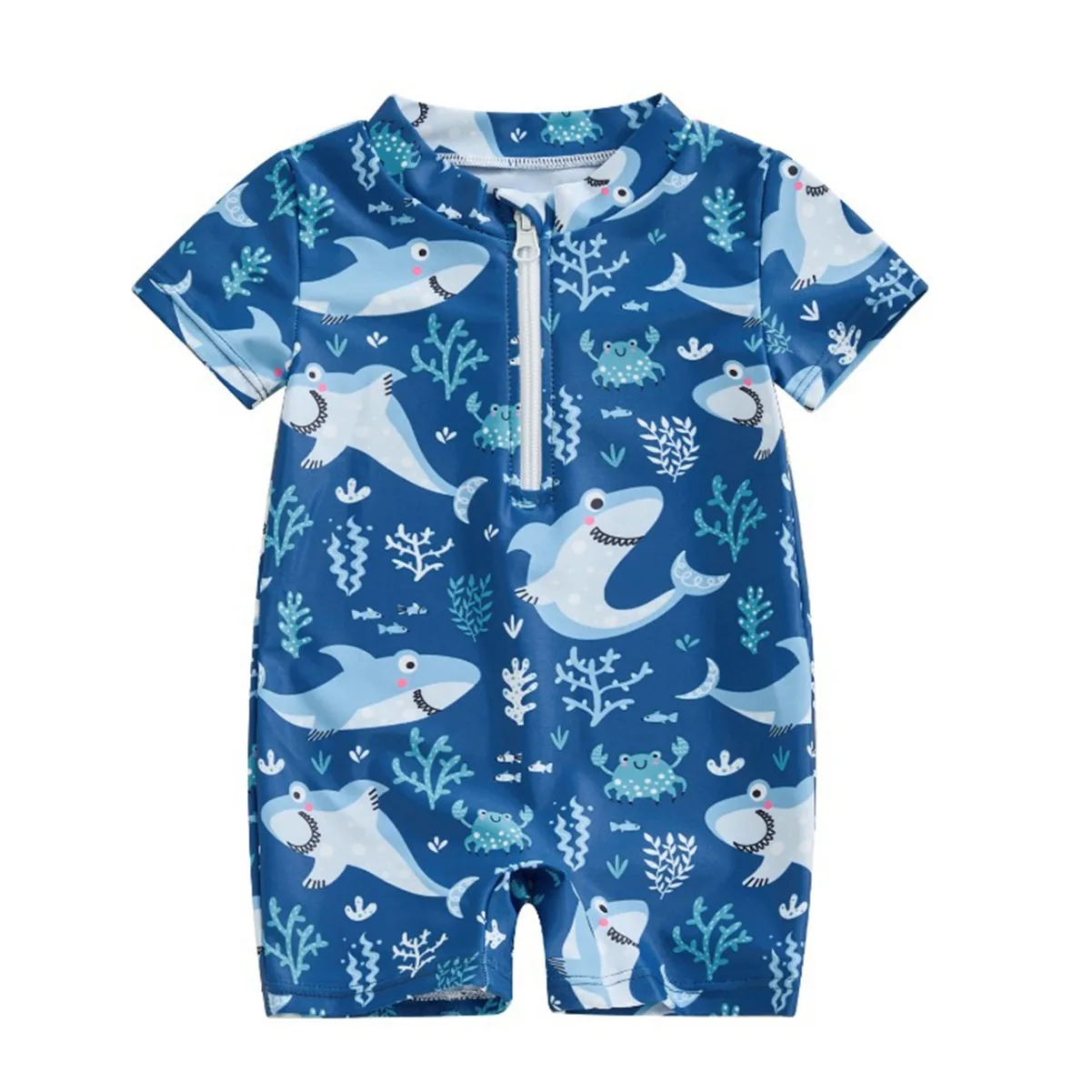 Boys' Shark and Dolphin Print Swimwear for Kids Fun and Stylish Beachwear for Summer Swimming