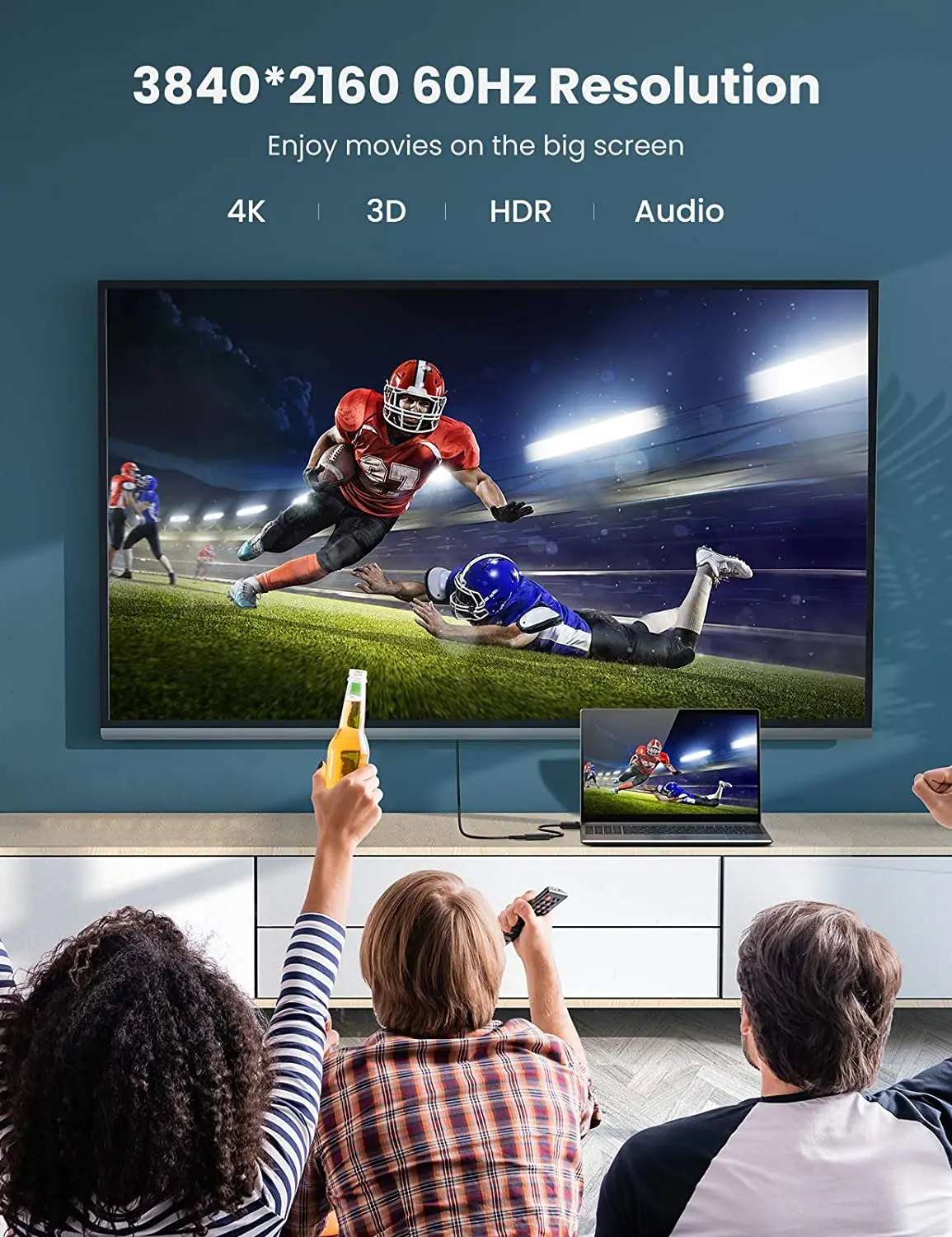 Adaptador UGREEN DisplayPort a HD-MI 4K 60Hz macho a hembra DP a HD-MI convertidor Cable de pantalla de vídeo